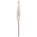 vidaXL Umbrelă de soare Crem (185-195) x 250 cm Bumbac și lemn masiv