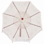 vidaXL Umbrelă de soare Crem (250-255) x 250 cm Bumbac și lemn masiv