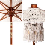 vidaXL Umbrelă de soare Crem (250-255) x 250 cm Bumbac și lemn masiv