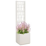 vidaXL Vază pentru Grădină Alb 36 x 36 x 140 cm Polipropilenă