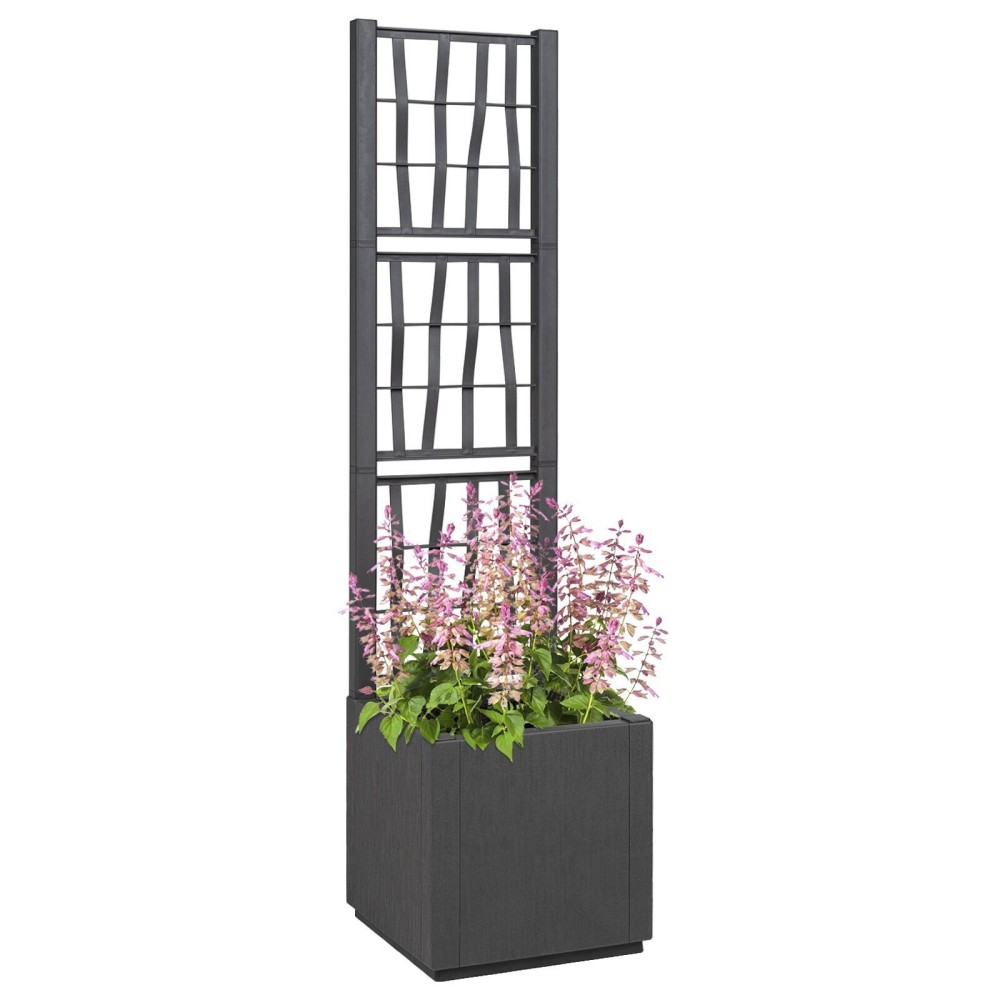 vidaXL Vază pentru Grădină Antracit 36 x 36 x 140 cm Polipropilenă