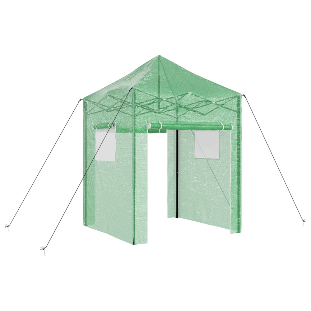 vidaXL Seră cu acoperiș Manual Verde 200 x 200 x 300 cm Oțel