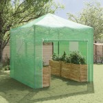 vidaXL Seră cu acoperiș Manual Verde 290 x 290 x 315 cm Oțel vidaXL Seră cu acoperiș Manual Verde 290 x 290 x 315 cm Oțel