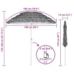 vidaXL Parasol de Grădină natural 160 x 160 x 196 cm