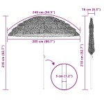 vidaXL Parasol de Grădină natural 205 x 205 x 210 cm