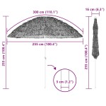 vidaXL Parasol de Grădină natural 255 x 255 x 255 cm