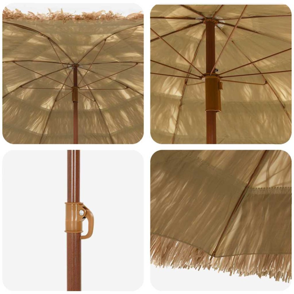 vidaXL Parasol de Plajă natural 255 x 255 x 255 cm Poliester și oțel