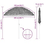 vidaXL Parasol de Plajă natural 255 x 255 x 255 cm Poliester și oțel