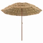 vidaXL Parasol de Plajă natural 255 x 255 x 255 cm Poliester și oțel