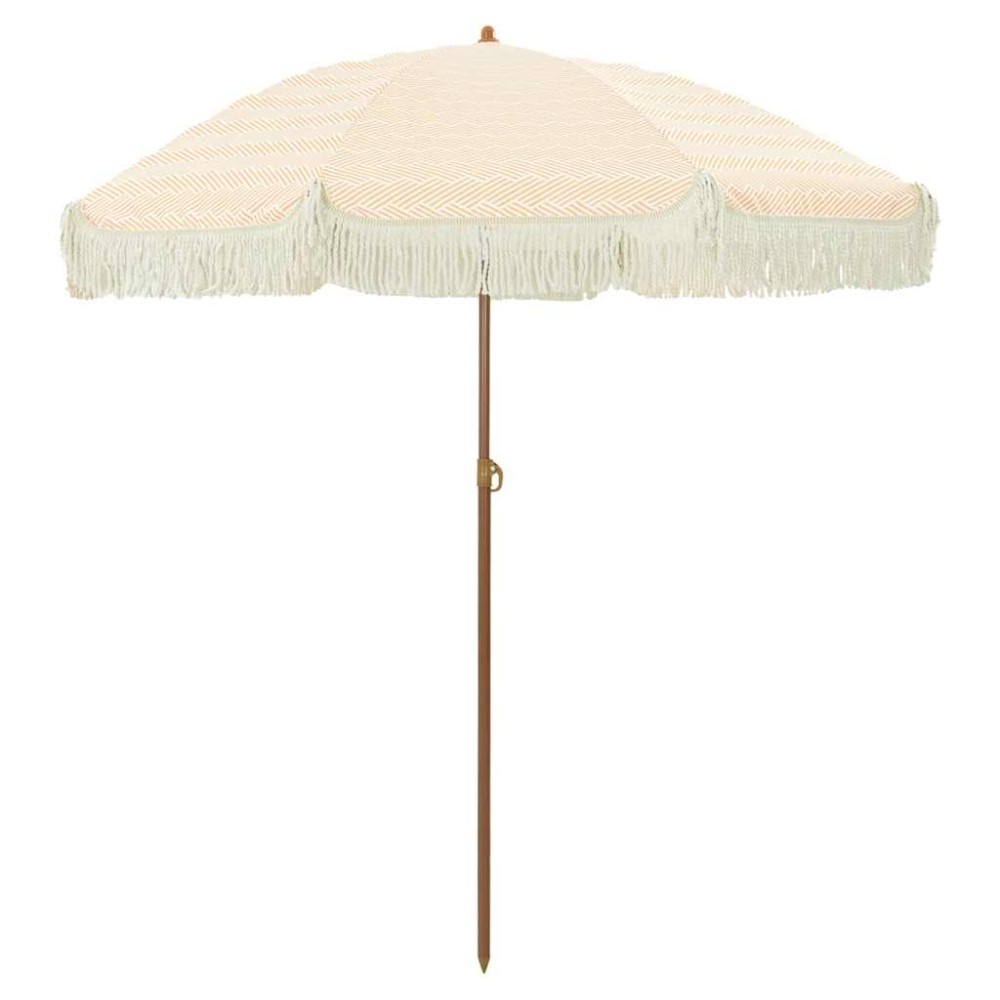 vidaXL Parasol de Plajă Galben și alb 160 x 160 x 196 cm
