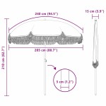 vidaXL Parasol de Plajă Galben și alb 205 x 205 x 210 cm