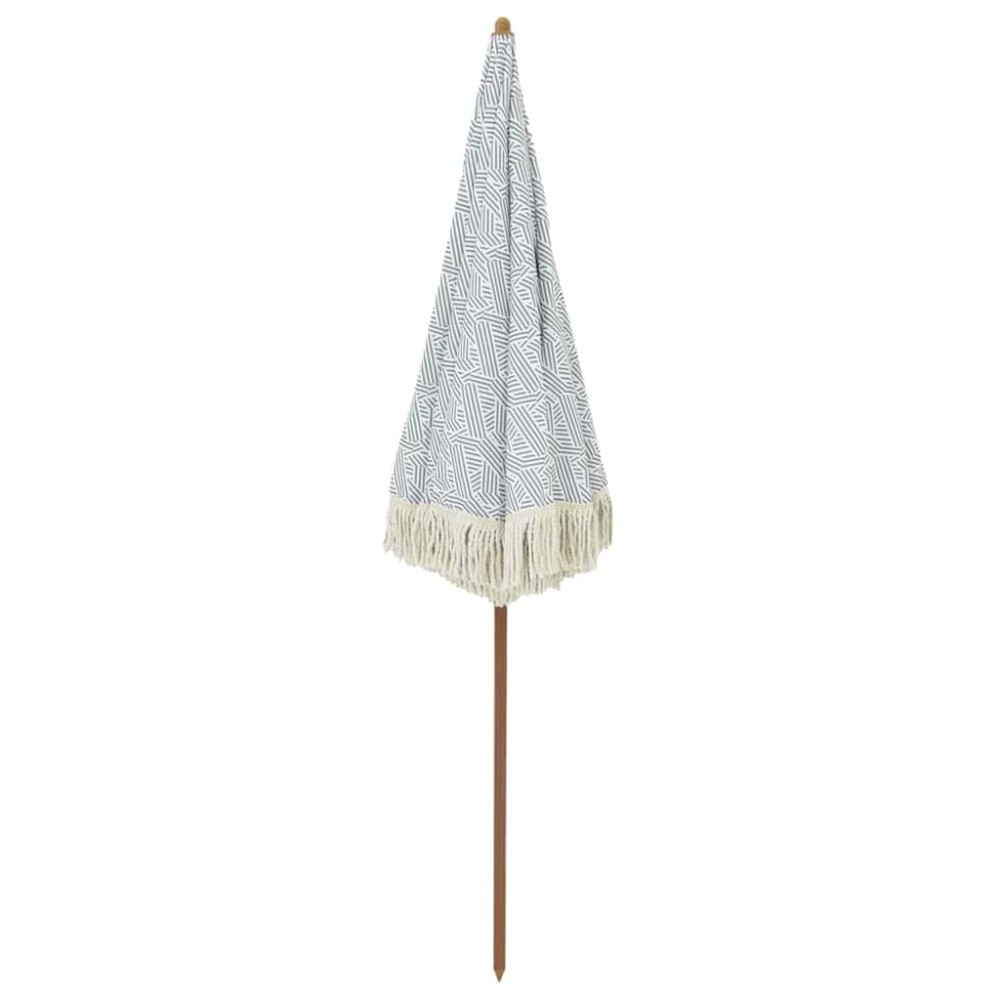 vidaXL Parasol de Plajă Gri și alb 160 x 160 x 196 cm