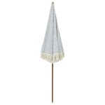 vidaXL Parasol de Plajă Gri și alb 160 x 160 x 196 cm