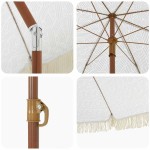 vidaXL Parasol de Plajă Gri și alb 160 x 160 x 196 cm