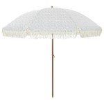 vidaXL Parasol de Plajă Gri și alb 205 x 205 x 210 cm