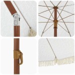 vidaXL Parasol de Plajă Gri și alb 205 x 205 x 210 cm