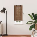 vidaXL Jaluzea pentru Fereastră cu perdele Maro 60 x 220 cm Bambus