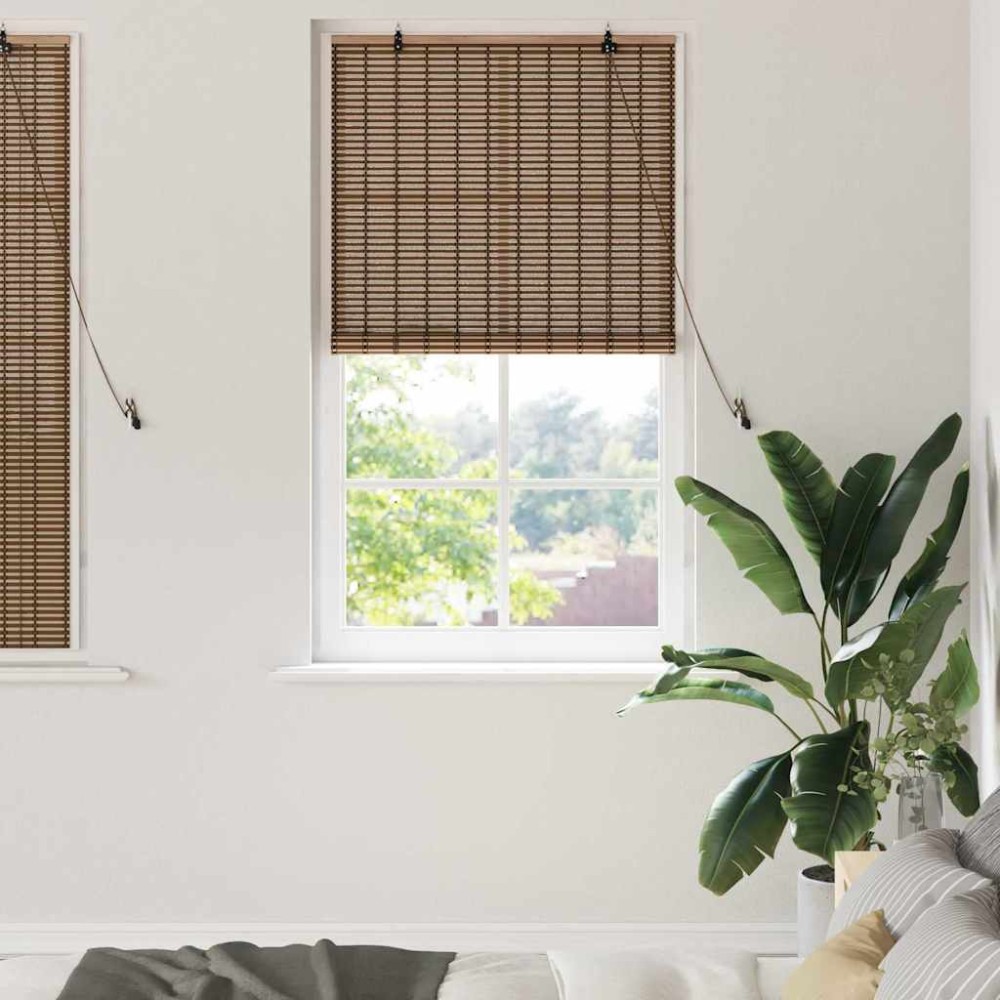 vidaXL Jaluzea pentru Fereastră cu perdele Maro 80 x 160 cm Bambus