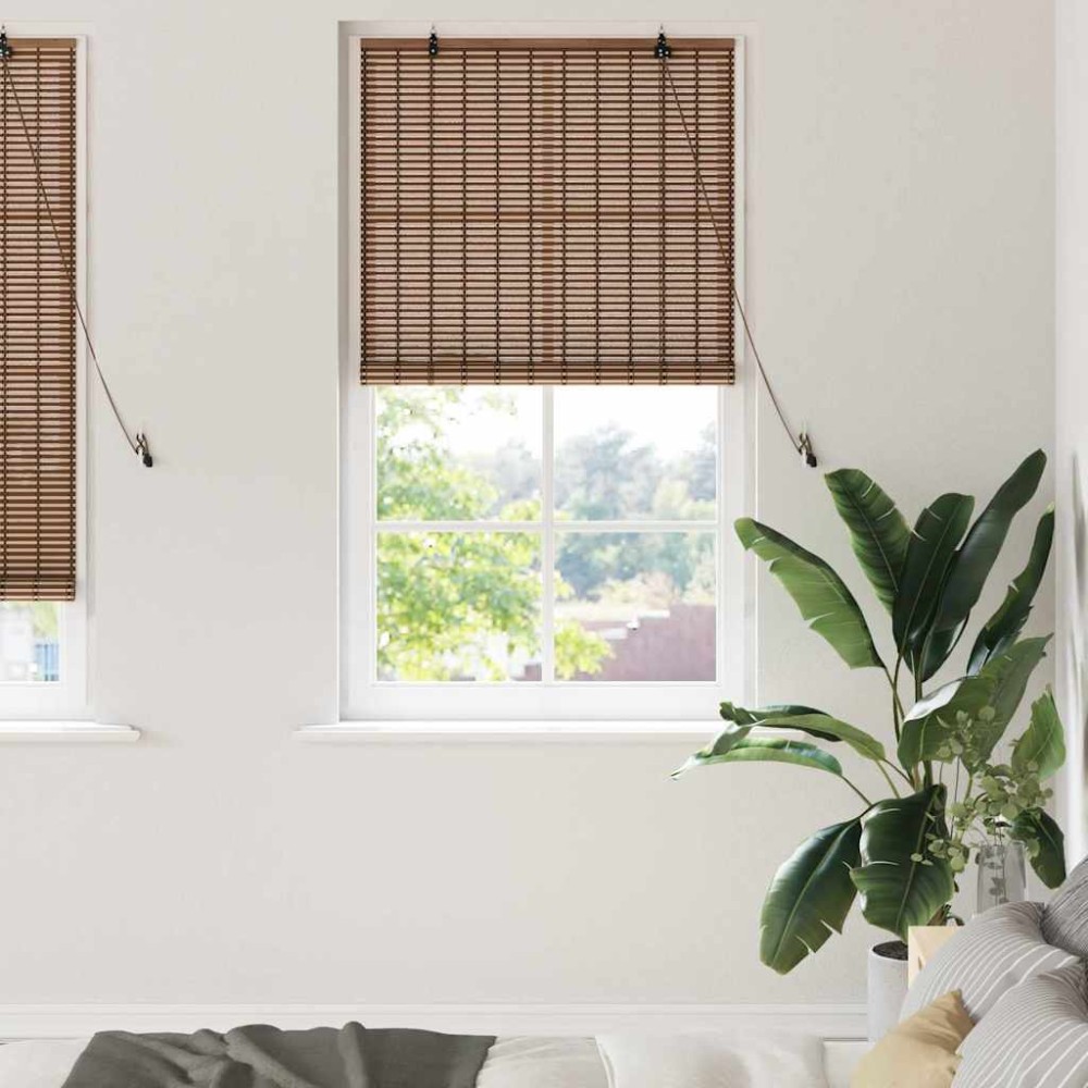 vidaXL Jaluzea pentru Fereastră cu perdele Maro 90 x 220 cm Bambus