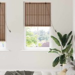 vidaXL Jaluzea pentru Fereastră cu perdele Maro 90 x 220 cm Bambus