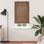 vidaXL Jaluzea pentru Fereastră cu perdele Maro 90 x 220 cm Bambus