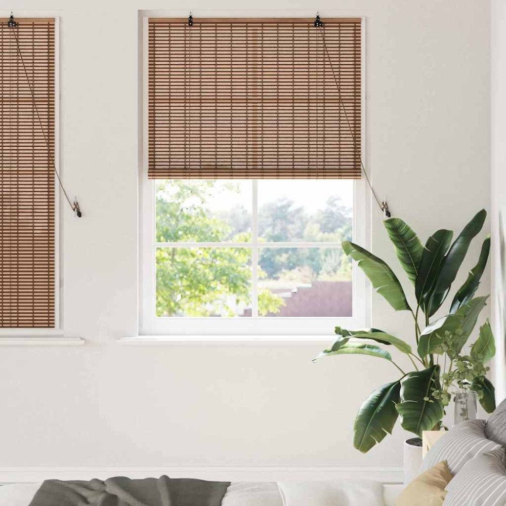 vidaXL Jaluzea pentru Fereastră cu perdele Maro 120 x 160 cm Bambus
