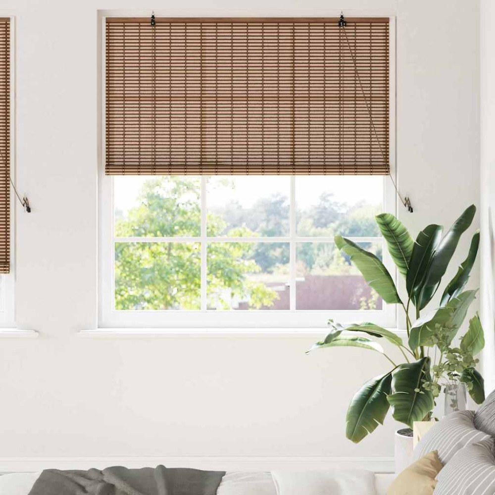 vidaXL Jaluzea pentru Fereastră cu perdele Maro 150 x 220 cm Bambus