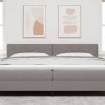 vidaXL Tăblie cap cu headboard Gri taupe 200 cm Piele artificială