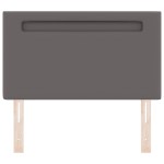 vidaXL Tăblie cap Pe perete cu headboard Manual Gri 90 cm PVC