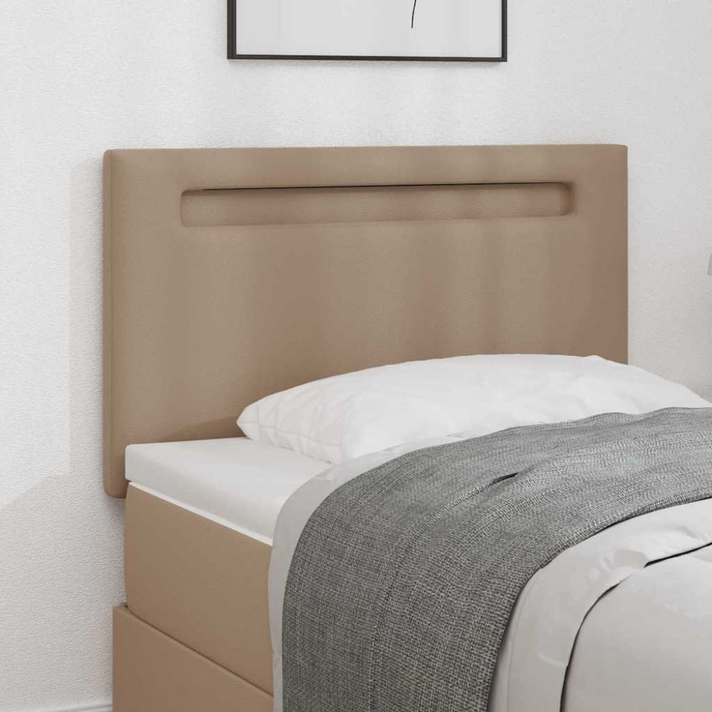 vidaXL Tăblie cap Pe perete cu headboard Manual Cappuccino 90 cm PVC