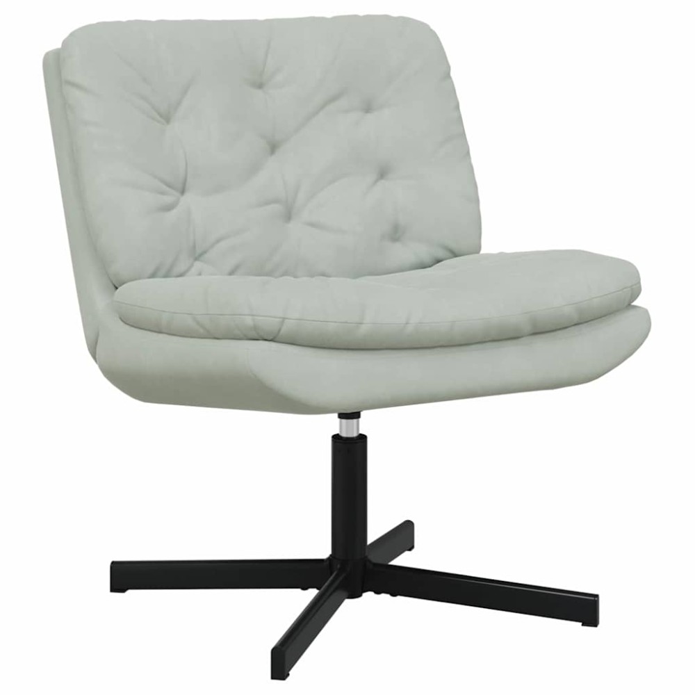 vidaXL Scaun Relaxant Rotativ Gri deschis 63 x 75 x 76 cm Catifea