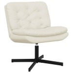 vidaXL Scaun Relaxant Rotativ cu pernă Altele Manual Crem 63 x 75 x 76 cm Catifea