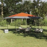 vidaXL Cort cu Copertină Portocaliu 400 x 400 x 227 / 236 / 245 cm