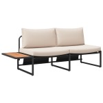 vidaXL Canapea de grădină cu pernă Maro 200.5 x 70 x 85.5cm Metal