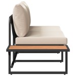 vidaXL Canapea de grădină cu pernă Maro 200.5 x 70 x 85.5cm Metal