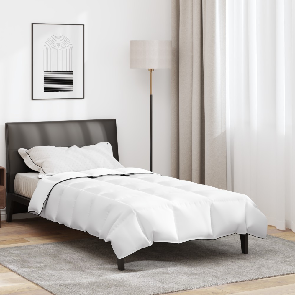 vidaXL Duvet de iarnă Alb 155 x 200 cm Poliester piersiciu de 105gsm