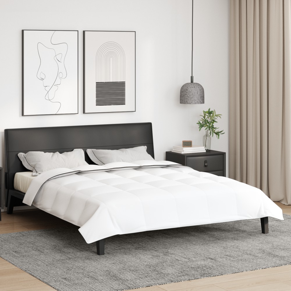 vidaXL Duvet de iarnă Alb 200 x 240 cm Poliester piersiciu de 105gsm