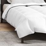 vidaXL Duvet de iarnă Alb 140 x 220 cm Poliester piersiciu de 105gsm vidaXL Duvet de iarnă Alb 140 x 220 cm Poliester piersiciu de 105gsm