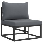 vidaXL Mobilier pentru Exterior cu pernă cu pernă Negru Aluminiu vidaXL Mobilier pentru Exterior cu pernă cu pernă Negru Aluminiu