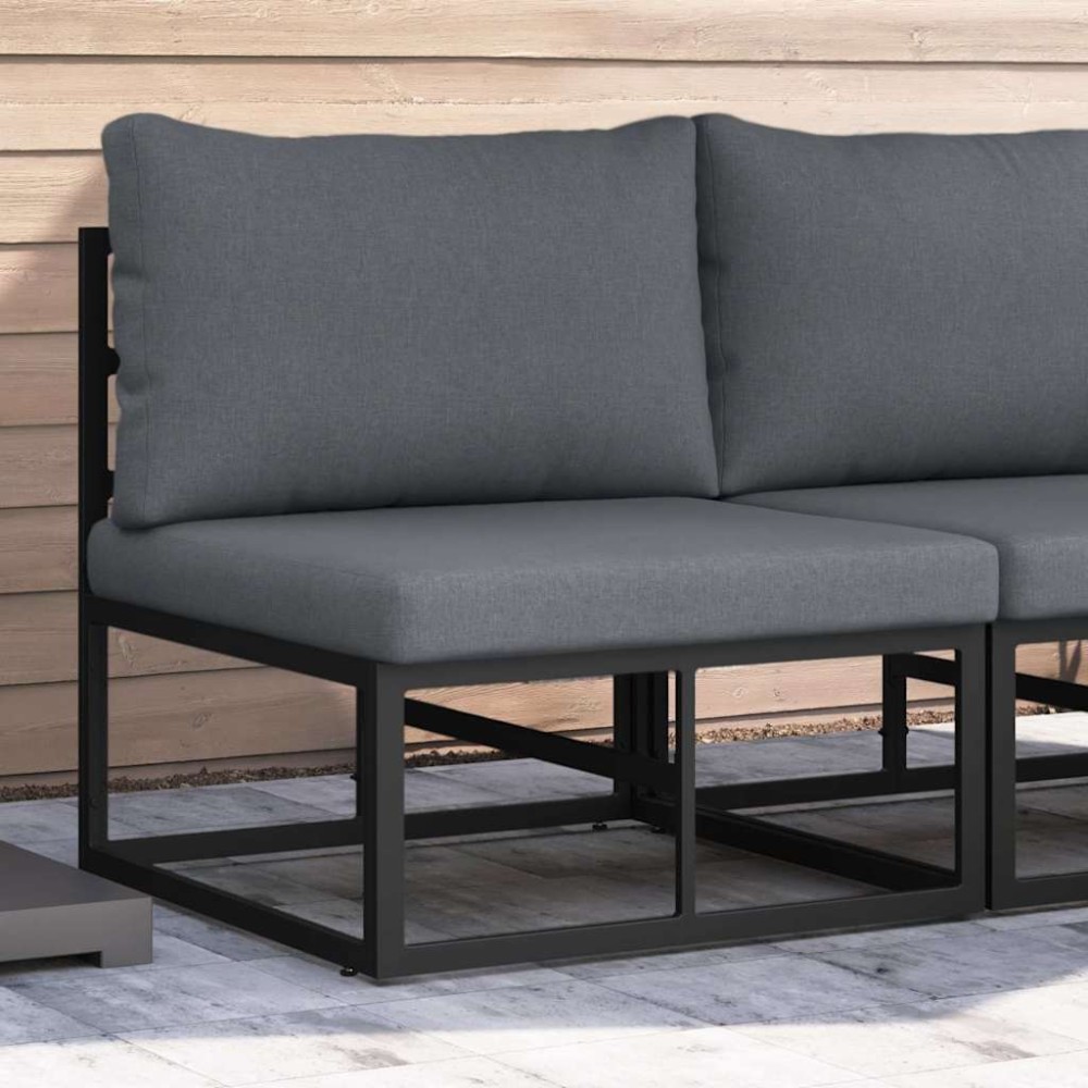 vidaXL Seturi de mobilier de exterior cu pernă cu pernă Negru și antracit