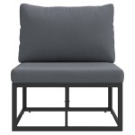 vidaXL Mobilier pentru Exterior cu pernă cu pernă Negru Aluminiu vidaXL Mobilier pentru Exterior cu pernă cu pernă Negru Aluminiu