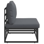 vidaXL Mobilier pentru Exterior cu pernă cu pernă Negru Aluminiu vidaXL Mobilier pentru Exterior cu pernă cu pernă Negru Aluminiu