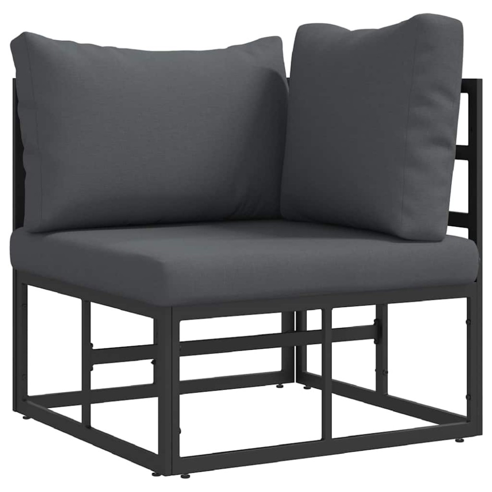 vidaXL Seturi de mobilier de exterior cu pernă cu pernă Negru și antracit
