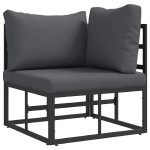 vidaXL Mobilier pentru Exterior cu pernă cu pernă Negru Aluminiu vidaXL Mobilier pentru Exterior cu pernă cu pernă Negru Aluminiu