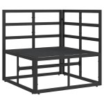 vidaXL Mobilier pentru Exterior cu pernă cu pernă Negru Aluminiu vidaXL Mobilier pentru Exterior cu pernă cu pernă Negru Aluminiu