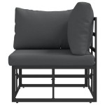 vidaXL Mobilier pentru Exterior cu pernă cu pernă Negru Aluminiu vidaXL Mobilier pentru Exterior cu pernă cu pernă Negru Aluminiu