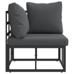vidaXL Mobilier pentru Exterior cu pernă cu pernă Negru Aluminiu vidaXL Mobilier pentru Exterior cu pernă cu pernă Negru Aluminiu