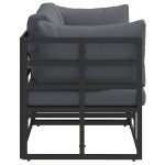 vidaXL Mobilier pentru Exterior cu pernă cu pernă 2 pcs Negru Aluminiu vidaXL Mobilier pentru Exterior cu pernă cu pernă 2 pcs Negru Aluminiu