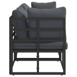 vidaXL Mobilier pentru Exterior cu pernă cu pernă 3 pcs Negru Aluminiu vidaXL Mobilier pentru Exterior cu pernă cu pernă 3 pcs Negru Aluminiu