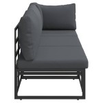 vidaXL Mobilier pentru Exterior cu pernă cu pernă 3 pcs Negru Aluminiu vidaXL Mobilier pentru Exterior cu pernă cu pernă 3 pcs Negru Aluminiu